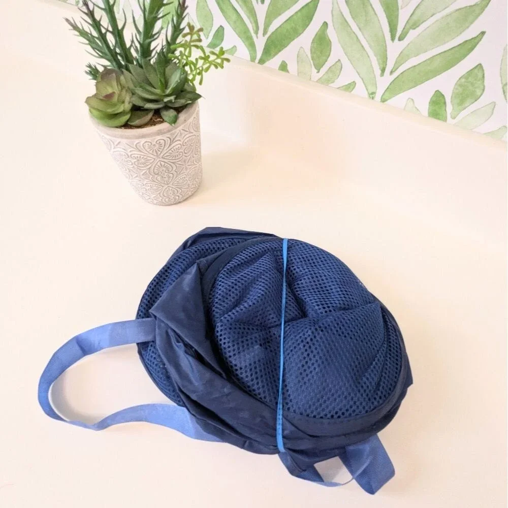 New Pop Up Hamper Navy Blue Travel Foldable Packable